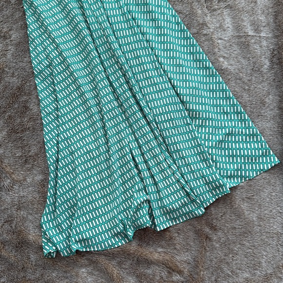 Banana Republic Green Geo Scoop Neck Midi Dress 10 Petite NWT - Picture 3 of 12